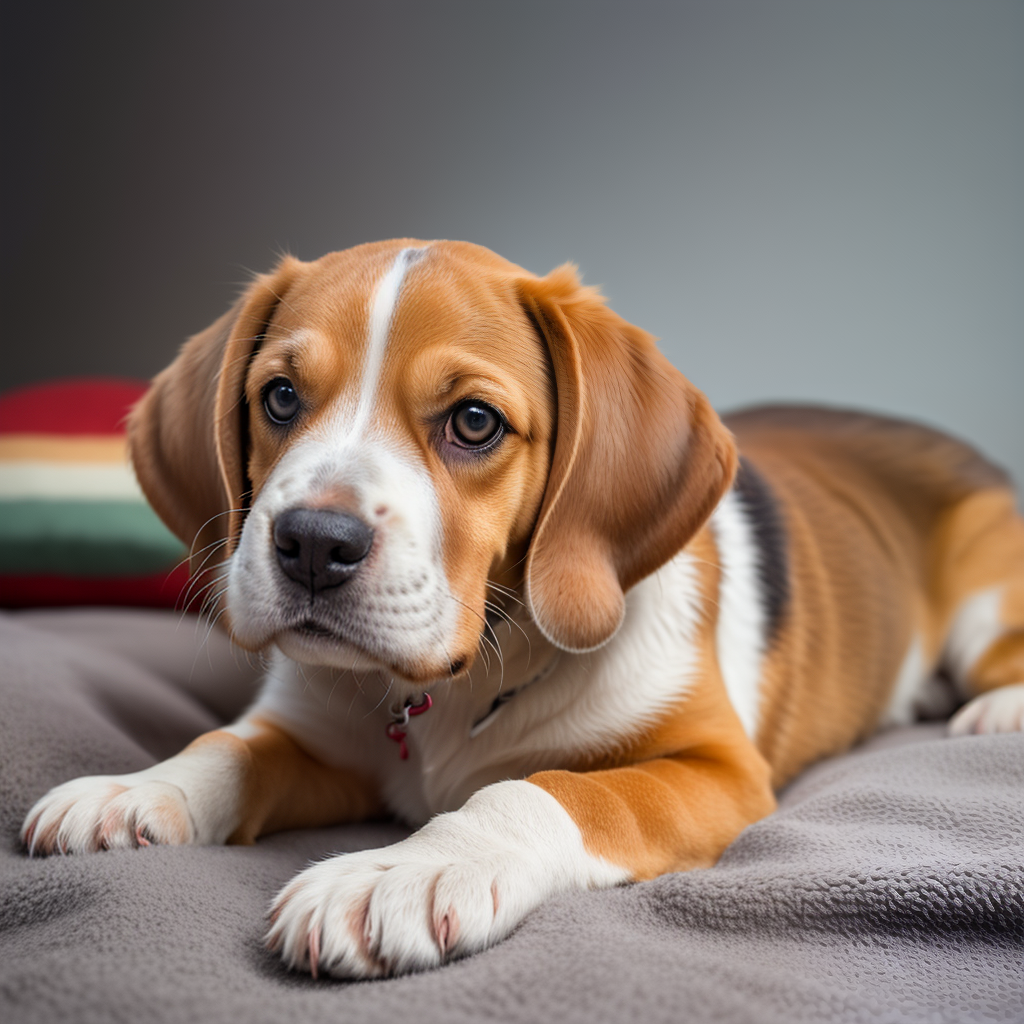 Beagle Puppy with a Cuddly Toy Companion