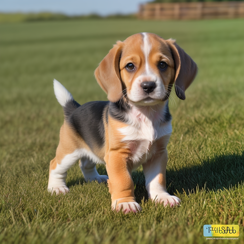 Beagle Puppy with Playful Siblings