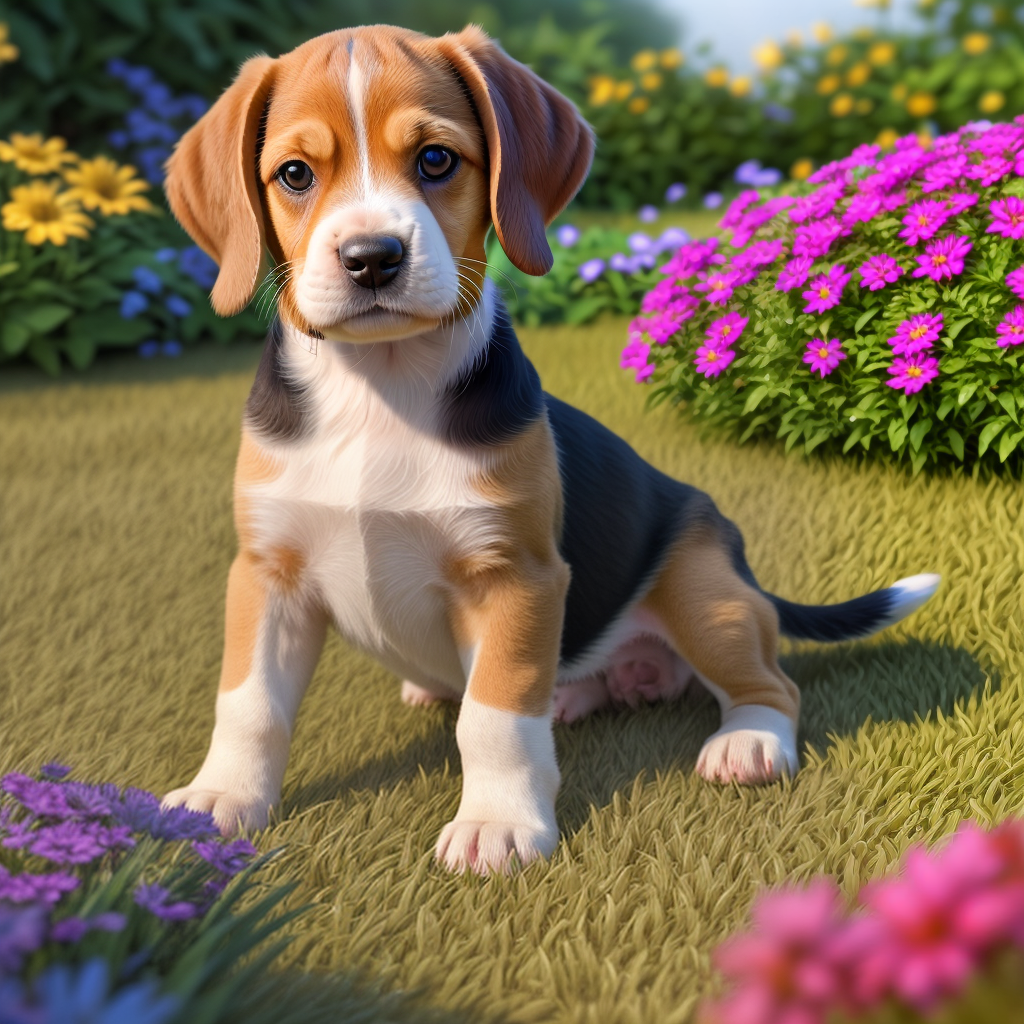 Cute Beagle Puppy with Wobbly Legs