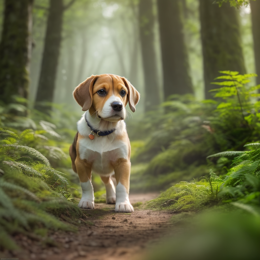 Beagle Puppy on a Adventure in Nature