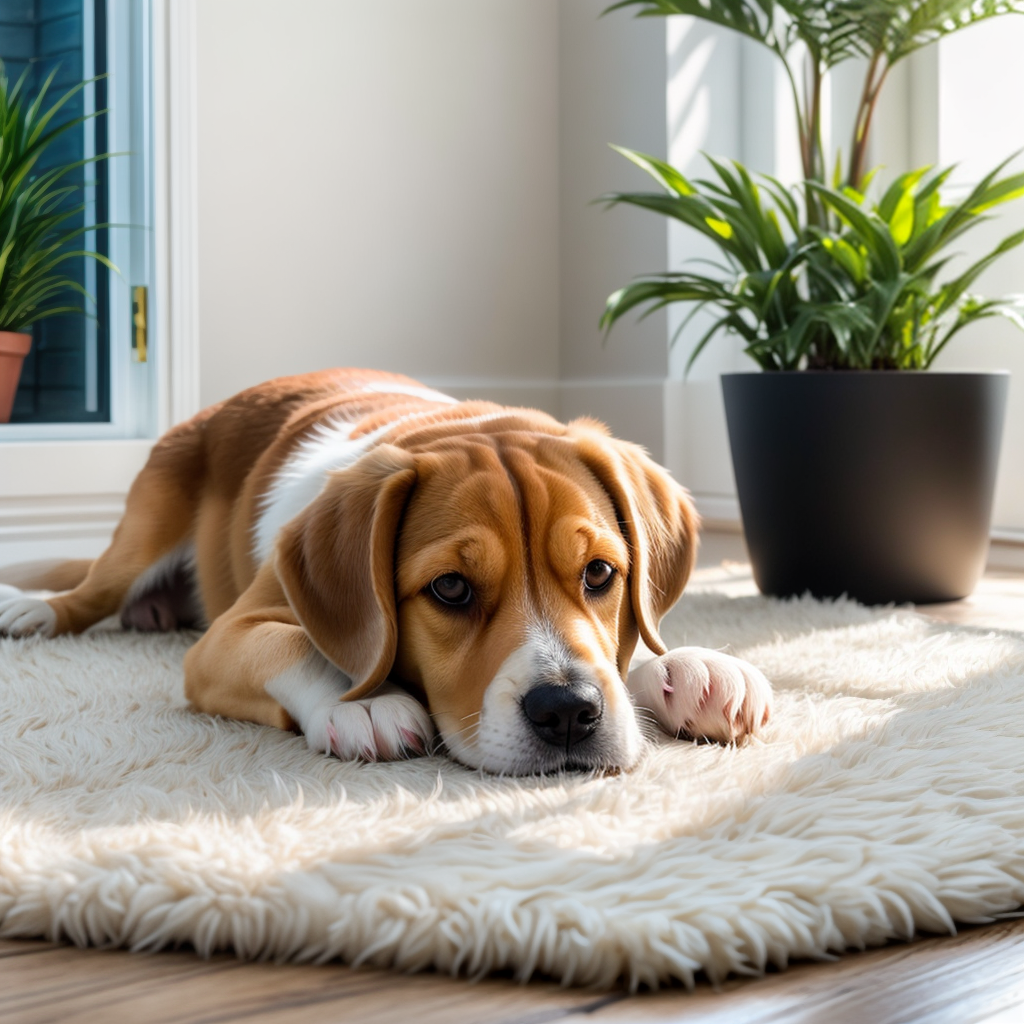 Beagle Puppy Relaxing in a Sunbeam