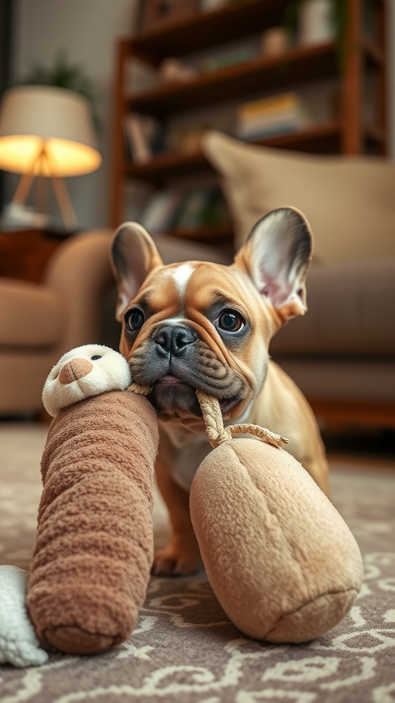 Gentle Tug-of-War with Soft Toys